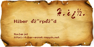 Hiber Árpád névjegykártya